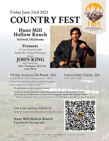 Hunt Mill Hollow Ranch Country Fest - Featuring John King